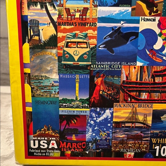 White Mountain 1000 piece Puzzle Vibrant colors Jigsaw complete I love islands - Picture 5 of 11